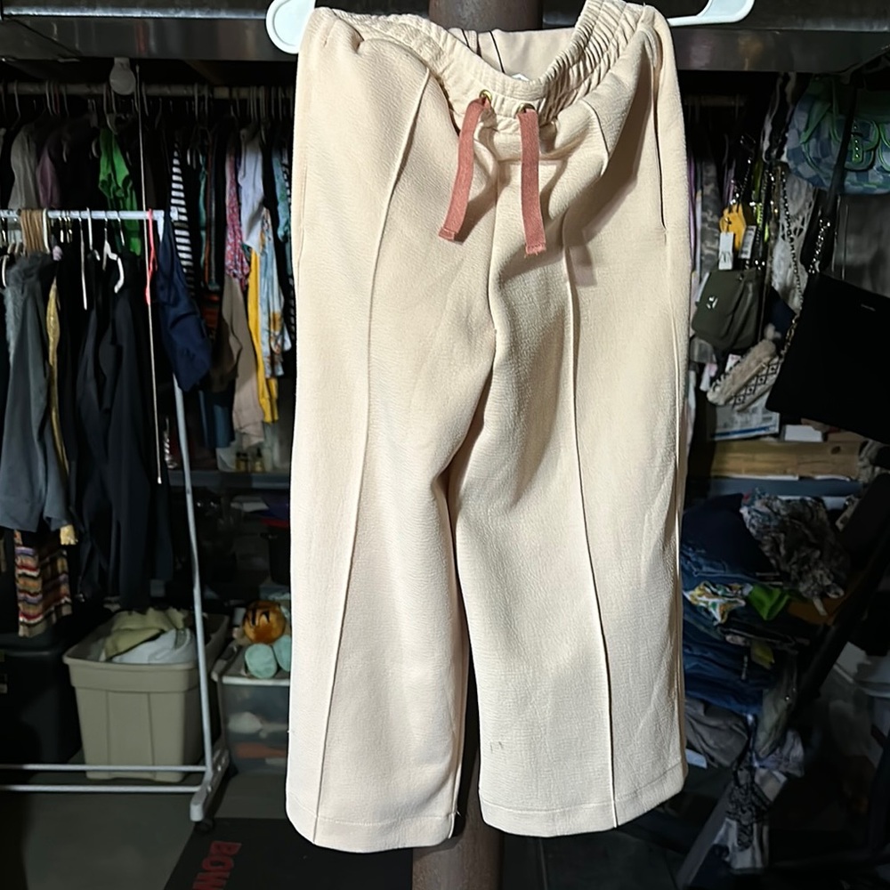 Stylish Cream Wide-Leg Pants